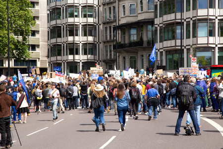 LONDON - July 2nd: Protesters at the march for europe protest on July the 2nd, 2016 in London, england, uk. An estimated 35 thousand attended the march.のeditorial素材