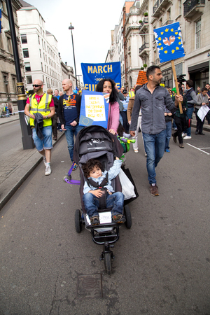 LONDON - July 2nd: Protesters at the march for europe protest on July the 2nd, 2016 in London, england, uk. An estimated 35 thousand attended the march.のeditorial素材