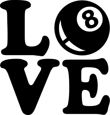 Pool Love Eight Ballのイラスト素材