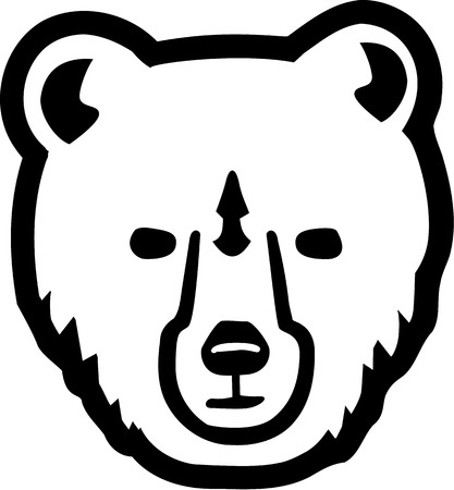 Brown bear headのイラスト素材