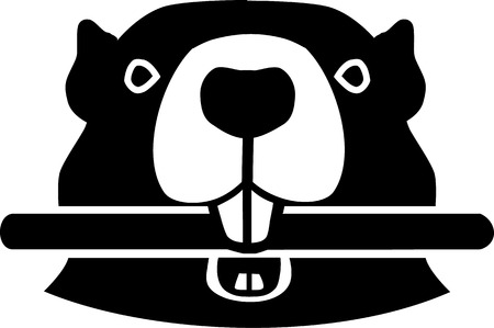 Beaver Head with woodのイラスト素材