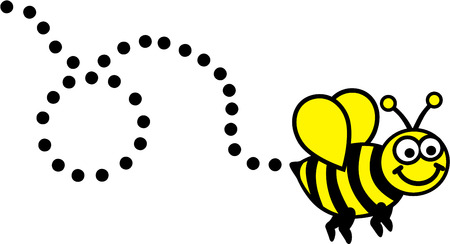 Cartoon Bee flyingのイラスト素材
