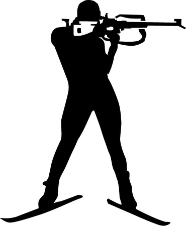 Biathlon Silhouette Shootingのイラスト素材