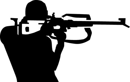 Biathlon Silhouette Shootingのイラスト素材