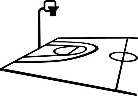 Basketball Court with Perspective on white Backgroundのイラスト素材