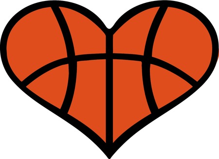 Heart with Basketball Patternのイラスト素材