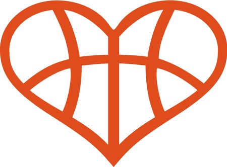 Heart with Basketball Patternのイラスト素材
