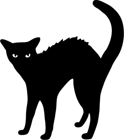 Black cat illustrationのイラスト素材