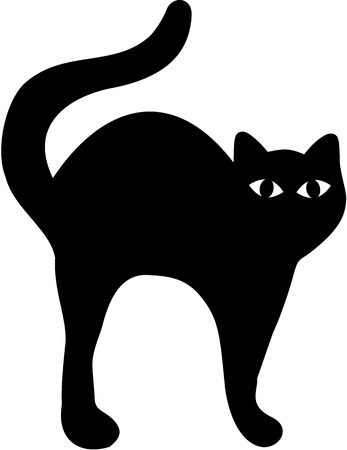 Black Cat with humpのイラスト素材