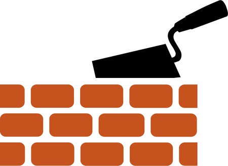 Brick with Trowel Symbolのイラスト素材