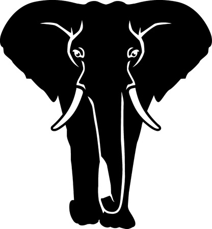 Elephant from the frontのイラスト素材