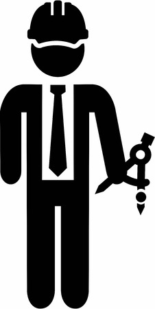 Engineer Pictogram with Helmet and Circleのイラスト素材