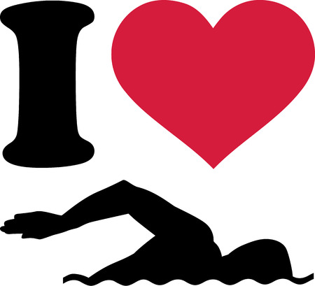 I love Swimmerのイラスト素材