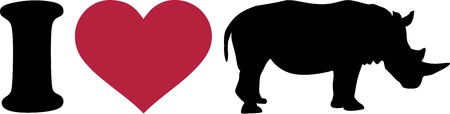 I love Rhinocerosesのイラスト素材