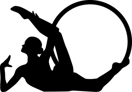 Gymnastic with hoopのイラスト素材