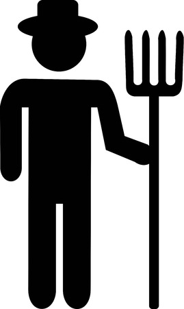 Farming Farmer with Pitchforkのイラスト素材