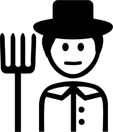 Farming Farmer with Pitchforkのイラスト素材