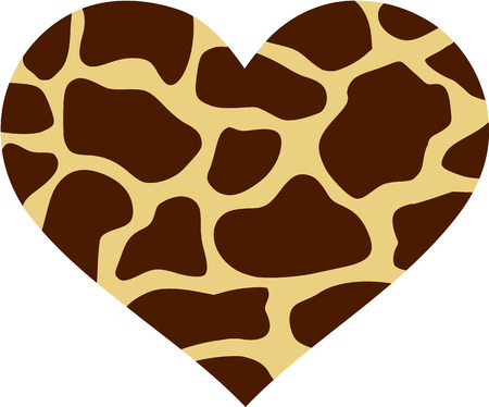 Heart with giraffe patternのイラスト素材