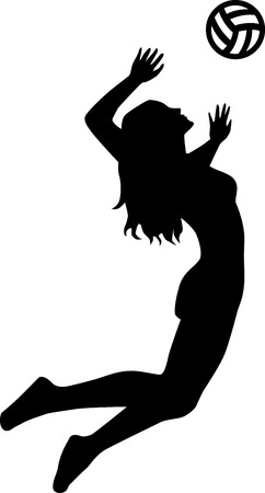 Volleyball Player Woman Silhouetteのイラスト素材