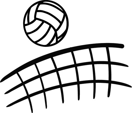Volleyball flying over netのイラスト素材