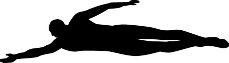 Swimming Silhouetteのイラスト素材