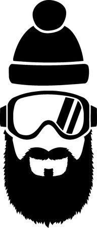Ski Goggles Full Beardのイラスト素材
