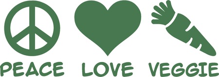 Vegetarian Peace Loveのイラスト素材