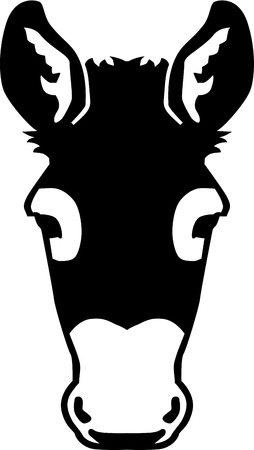 Frontview Donkey headのイラスト素材
