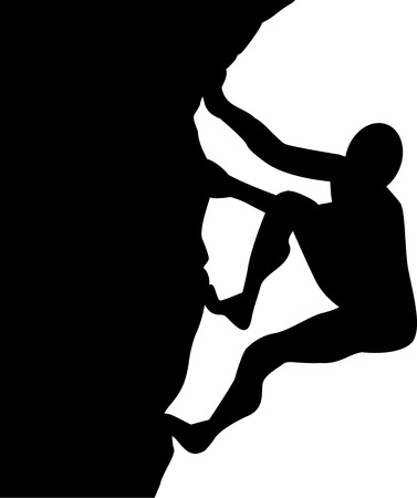 Man climbs on a rockのイラスト素材