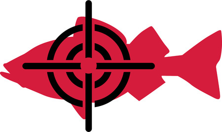Red fish with crosshair