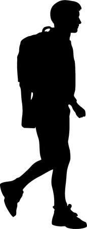 Hiker silhouetteのイラスト素材
