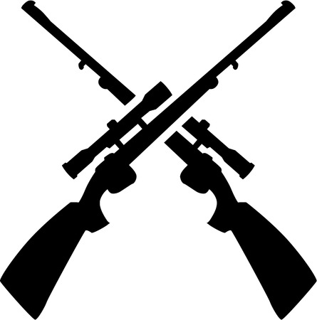 Hunting rifle crossedのイラスト素材