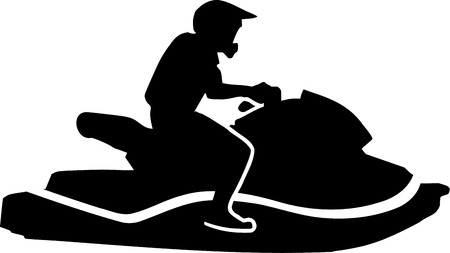 Driving jet skiのイラスト素材