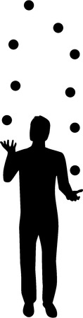 Juggling man silhouetteのイラスト素材