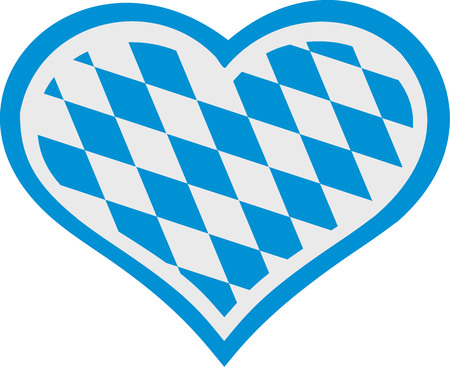 Heart with blue and white patternのイラスト素材