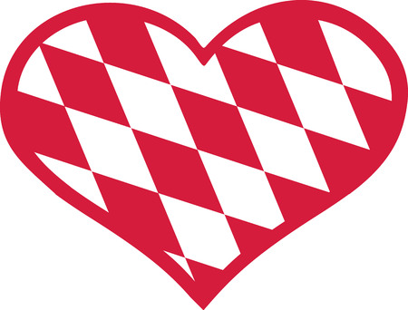 Bavarian pattern heart redのイラスト素材