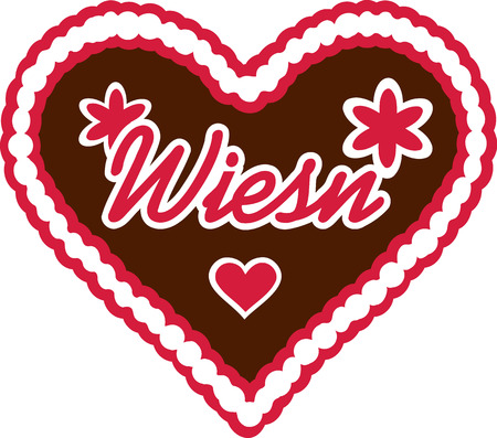 Gingerbread Heart wiesnのイラスト素材