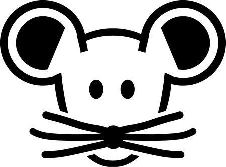 Cute comic mouse headのイラスト素材