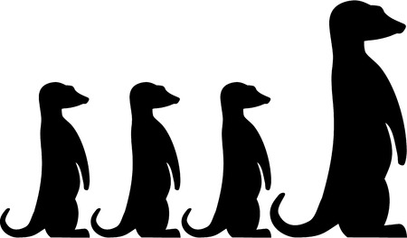 Merkat familyのイラスト素材