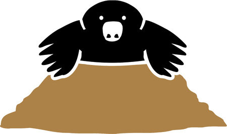 Mole sitting in a holeのイラスト素材