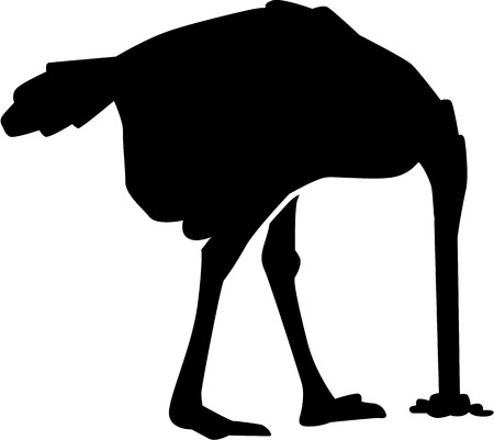 Ostrich burying head into the groundのイラスト素材