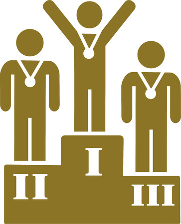 Podium with three places and winnerのイラスト素材