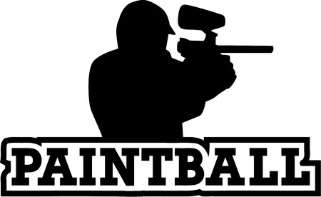 Paintball player with wordのイラスト素材