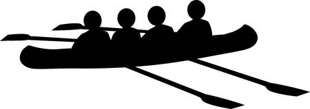 Coxed four Rowingのイラスト素材