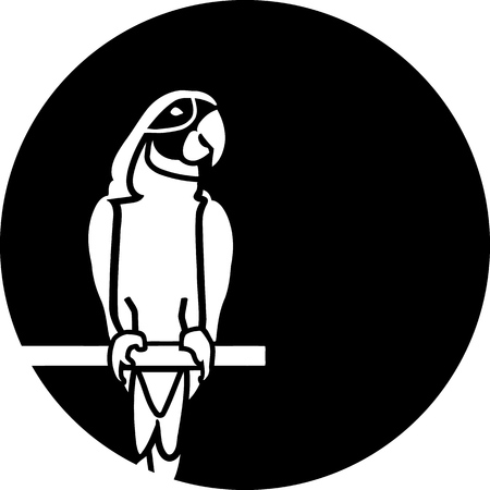 Parrot silhouette in front of a moonのイラスト素材