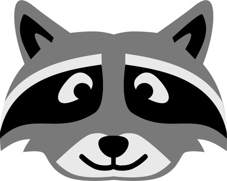 Raccoon head cartoonのイラスト素材