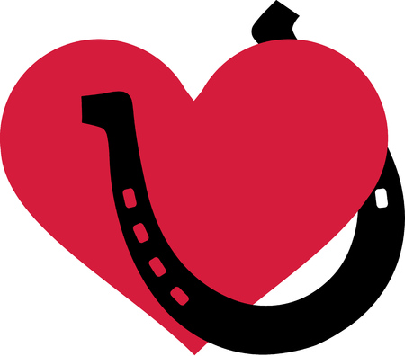 Horseshoe with heartのイラスト素材