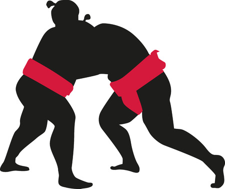 Sumo wrestling fightのイラスト素材