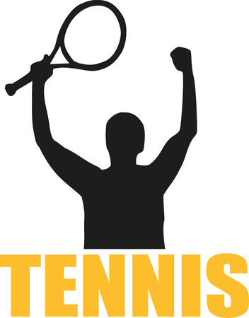 Tennis with winning playerのイラスト素材