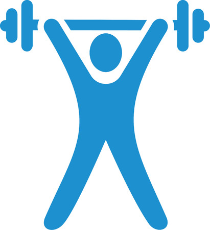 Light blue weight liftingのイラスト素材